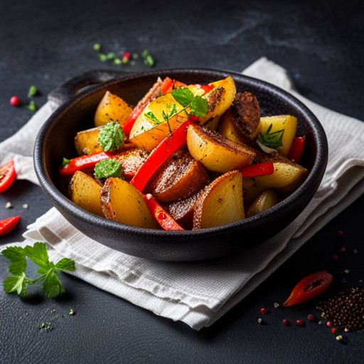 A delicious dish of Potatoes and pepper 92934